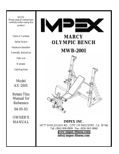 Manual Impex MWB-2001 Multi-gym