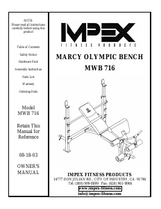 Handleiding Impex MWB-716 Fitnessapparaat