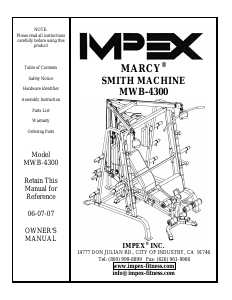 Manual Impex MWB-4300 Multi-gym