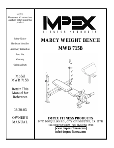 Handleiding Impex MWB-715B Fitnessapparaat
