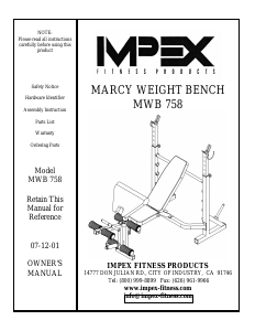 Handleiding Impex MWB-758 Fitnessapparaat