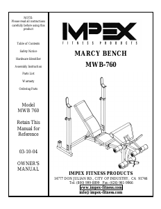 Handleiding Impex MWB-760 Fitnessapparaat