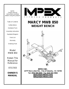 Handleiding Impex MWB-850 Fitnessapparaat
