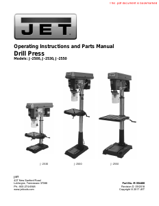 Manual JET J-2550 Drill Press