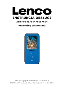 Instrukcja Lenco XEMIO-645 Odtwarzacz Mp3