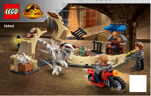 Bruksanvisning Lego set 76945 Jurassic World Motorsykkeljakt på Atrociraptor