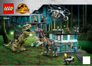 Vadovas Lego set 76949 Jurassic World Gigantozauro ir terizinozauro užpuolimas
