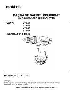 Manual Maktec MT063 Maşină de găurit-înşurubat