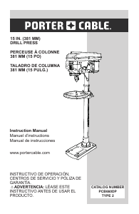 Manual Porter-Cable PCB660DP Drill Press