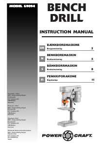 Bruksanvisning Power Craft 69094 Bänkborrmaskin