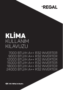 Kullanım kılavuzu Regal 12000 BTU/H A++ Klima