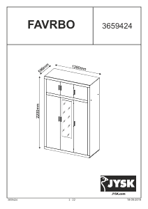 Kullanım kılavuzu JYSK Favrbo (139x220x60) Gardırop