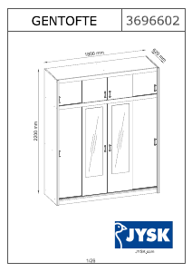 Manual JYSK Gentofte (180x220x62) Roupeiro