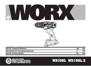 Mode d’emploi Worx WX108L.9 Perceuse visseuse