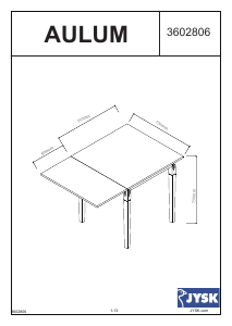 Kullanım kılavuzu JYSK Aulum (75x115x75) Yemek masası