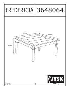 Manual JYSK Fredericia (90x90x76) Mesa de jantar