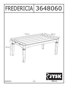 Посібник JYSK Fredericia (90x178x76) Обідній стіл