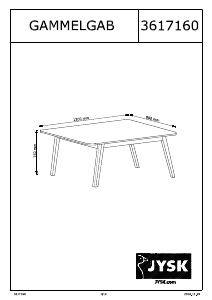 Εγχειρίδιο JYSK Gammelgab (80x120x75) Τραπέζι τραπεζαρίας
