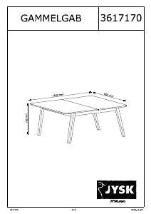 Mode d’emploi JYSK Gammelgab (90x200x75) Table de salle à manger