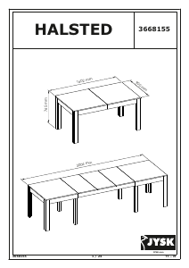 Käyttöohje JYSK Halsted (90x300x76) Ruokapöytä