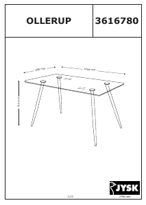 Kullanım kılavuzu JYSK Ollerup (80x140x75) Yemek masası