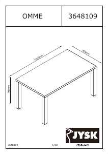 Mode d’emploi JYSK Omme (90x160x76) Table de salle à manger