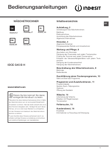 Bedienungsanleitung Indesit IDCE G45 B H Trockner