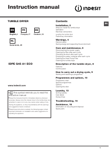 Bedienungsanleitung Indesit IDPE G45 A1 ECO (EU) Trockner