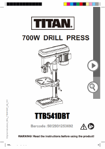 Handleiding Titan TTB541DBT Kolomboormachine