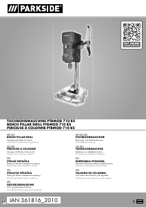 Instrukcja Parkside PTBMOD 710 B2 Wiertarka stołowa