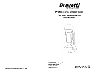 Manual Bravetti EP542 Drink Mixer