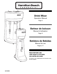 Manual de uso Hamilton Beach HMD400 Mezclador de bebidas