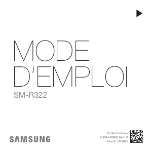 Mode d’emploi Samsung SM-R322 Gear VR Headset