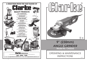 Handleiding Clarke CAG232 Haakse slijpmachine