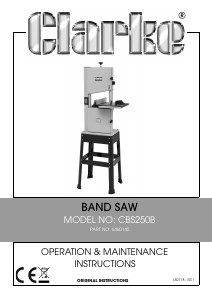 Manual Clarke CBS250B Bandsaw