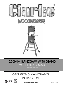 Manual Clarke CBS250C Bandsaw