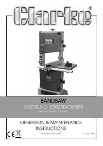 Manual Clarke CBS300 Bandsaw
