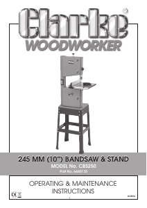 Manual Clarke CBS250 Bandsaw