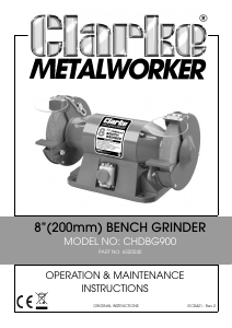 Manual Clarke CHDBG900 Bench Grinder