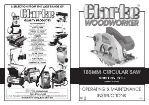 Manual Clarke CCS1 Circular Saw