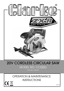 Manual Clarke CCS20Li Circular Saw