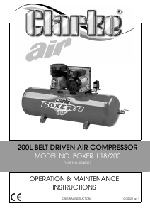 Manual Clarke Boxer II 18/200 Compressor