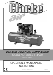 Manual Clarke Boxer II 14/200 Compressor