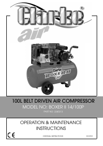 Manual Clarke Boxer II 14/100P Compressor