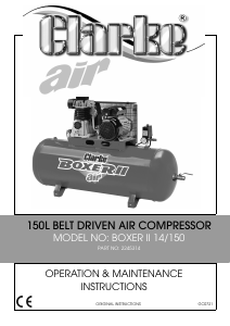Manual Clarke Boxer II 14/150 Compressor
