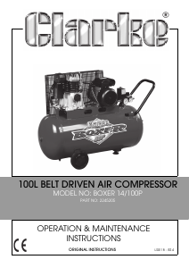Handleiding Clarke Boxer 14/100P Compressor