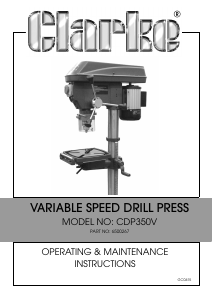 Manual Clarke CDP350V Drill Press