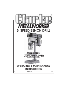 Handleiding Clarke CDP5R Kolomboormachine