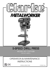 Manual Clarke CDP102B Drill Press