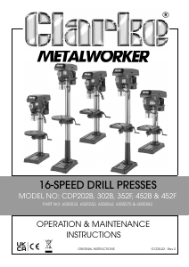 Manual Clarke CDP202B Drill Press